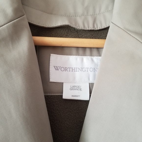Worthington Short Trench Coat Sage Green Large - Picture 6 of 8